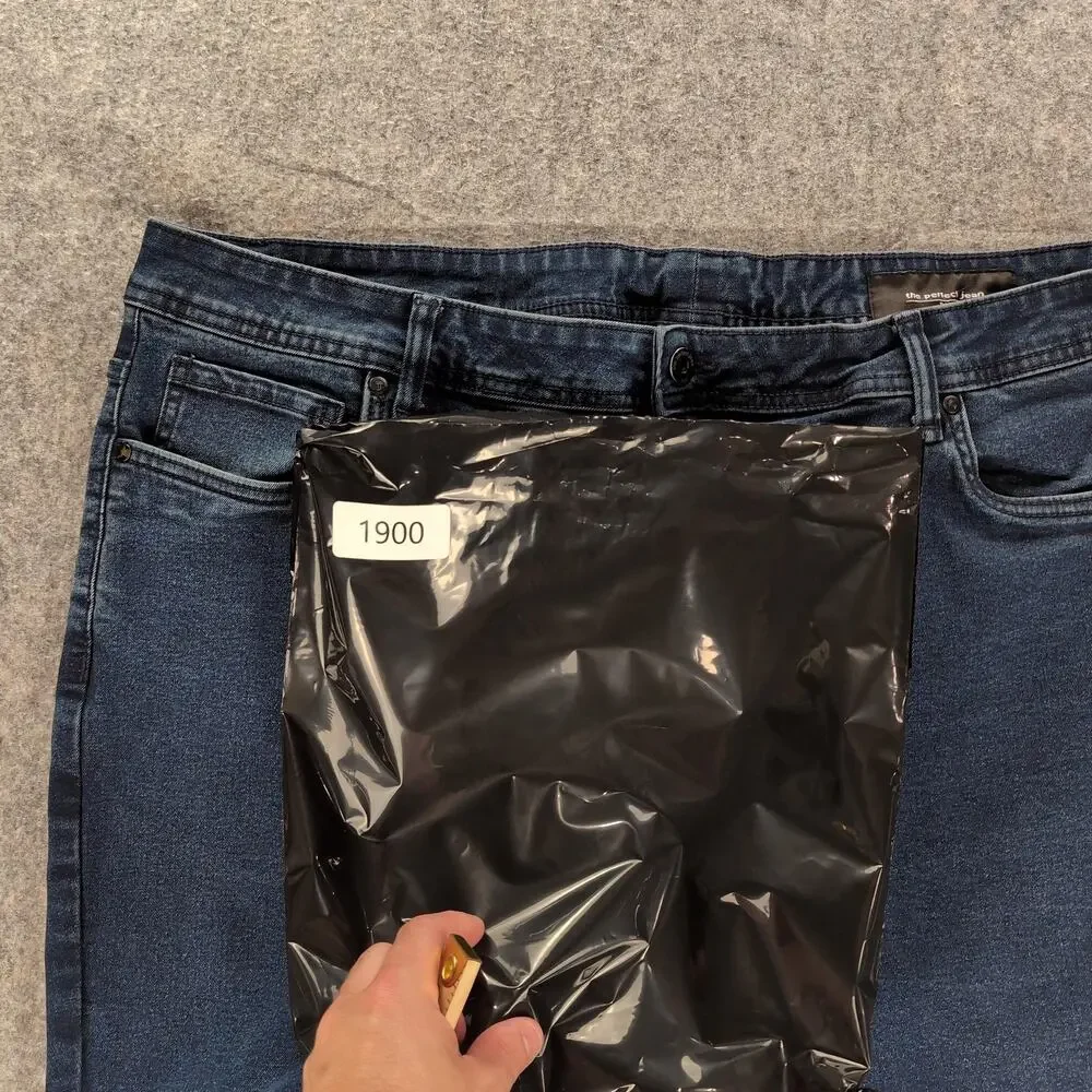 The Perfect Jean NYC Jeans Mens 44x28 Blue Skinny Slim Stretch Dark Wash Denim